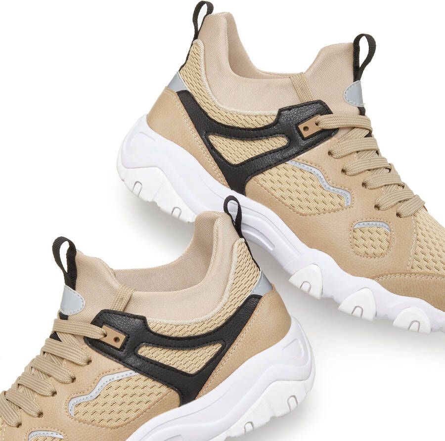 John Devin Sneakers Veterschoen met mesh-inzet vrijetijdsschoen lage schoen vegan