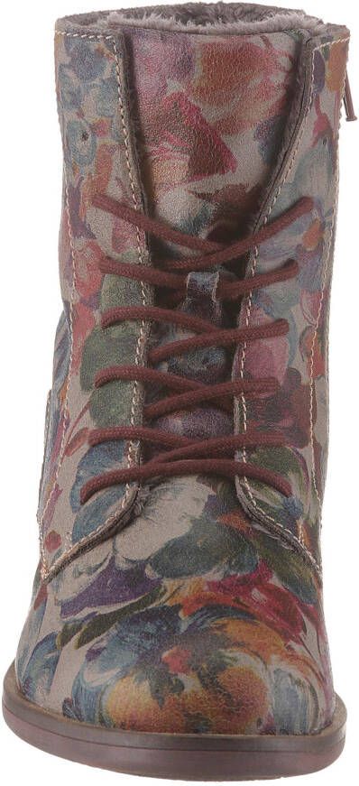 Josef Seibel Hoge veterschoenen SANJA 01 met bloemenprint
