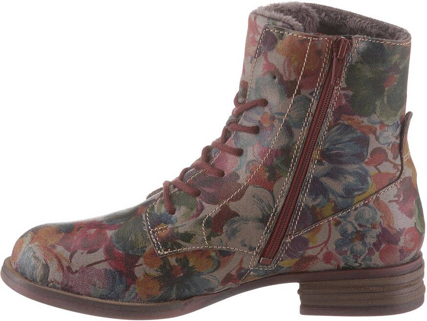 Josef Seibel Hoge veterschoenen SANJA 01 met bloemenprint