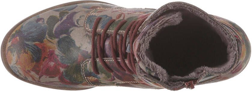 Josef Seibel Hoge veterschoenen SANJA 01 met bloemenprint