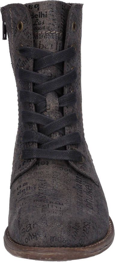 Josef Seibel Hoge veterschoenen SIENNA 82 met modieuze krantenprint