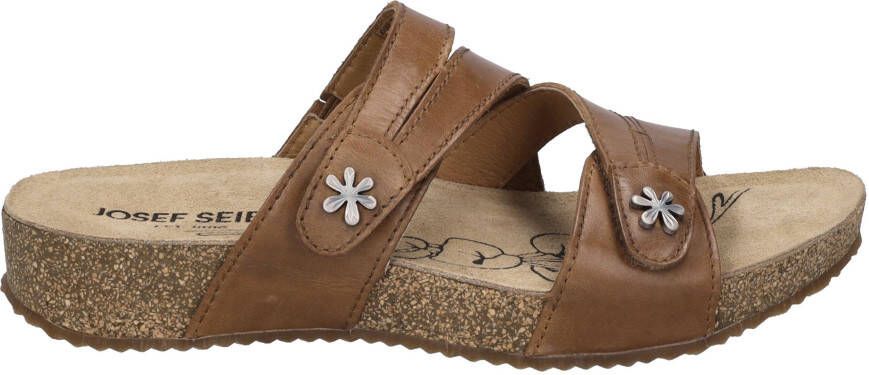Josef Seibel Slippers Tonga 82 plateau zomerschoen slippers met klein bloemetje-detail