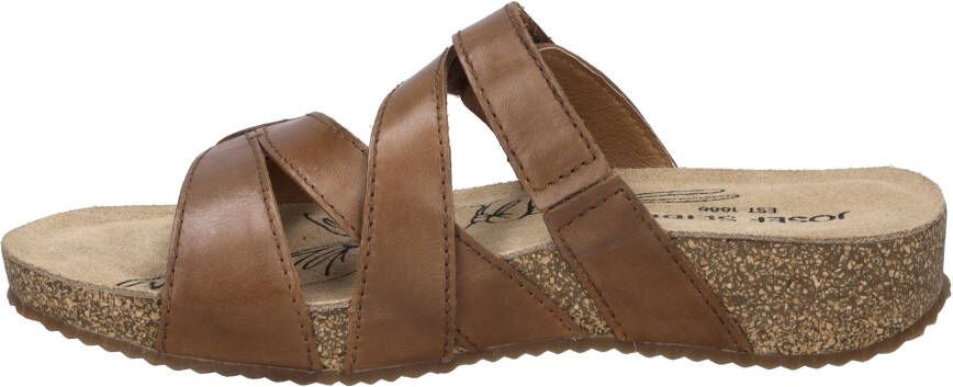 Josef Seibel Slippers Tonga 82 plateau zomerschoen slippers met klein bloemetje-detail