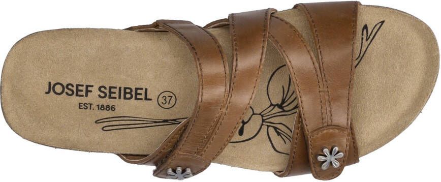 Josef Seibel Slippers Tonga 82 plateau zomerschoen slippers met klein bloemetje-detail