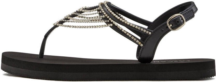 Lascana Badslippers Zomerschoen Sandaal badschoen zomerschoen teenslipper met strass-ketting VEGAN