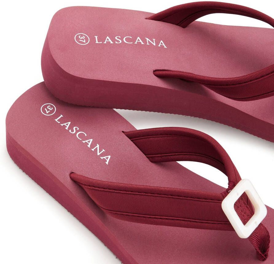 Lascana Badslippers Sandaal pantoffel badslipper met decoratieve applicatie VEGAN