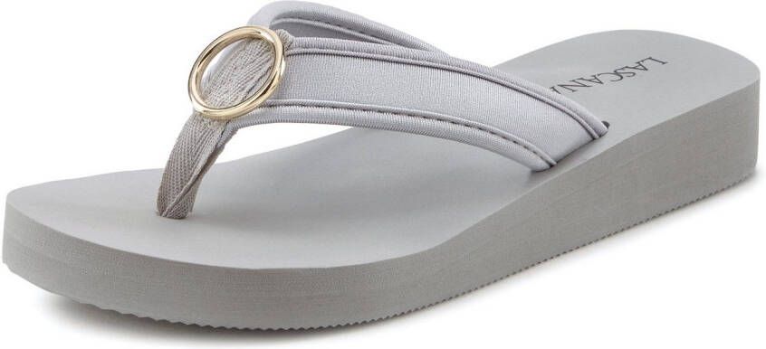 Lascana Badslippers Sandaal pantoletten badschoen met ringapplicatie "Italië" VEGAN