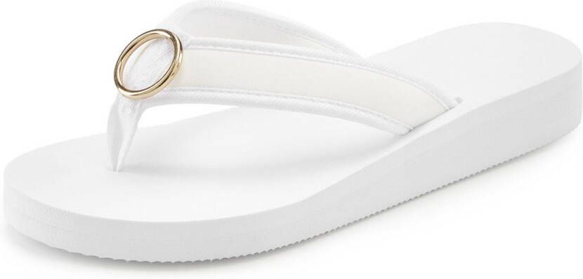 Lascana Badslippers Sandaal pantoletten badschoen met ringapplicatie "Italië" VEGAN