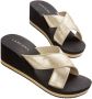 Lascana Badslippers Sandaal pantoletten badschoen met sleehak en metallic-look VEGAN - Thumbnail 5