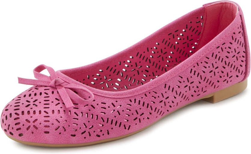 Lascana Ballerina's Vrijetijdsschoen slipper lage schoen met kleine cut-outs VEGAN