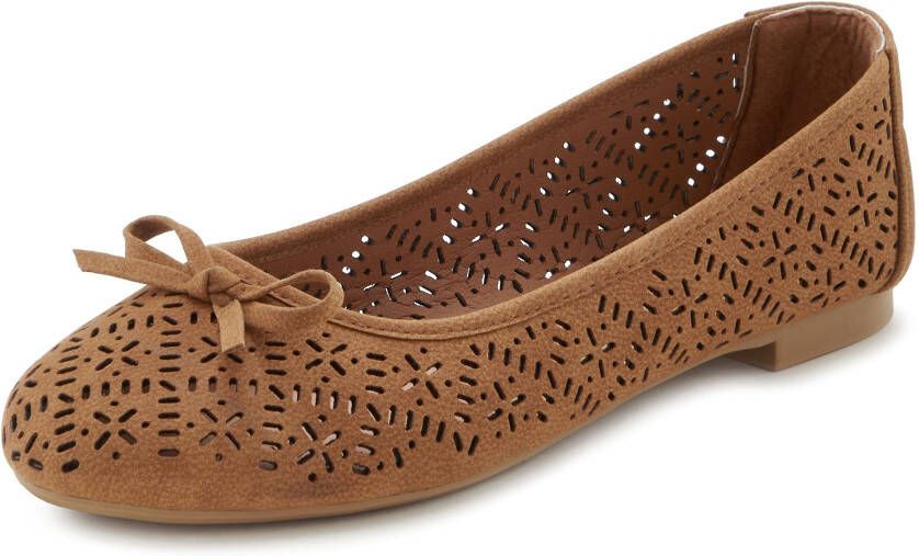 Lascana Ballerina's Vrijetijdsschoen slipper lage schoen met kleine cut-outs VEGAN