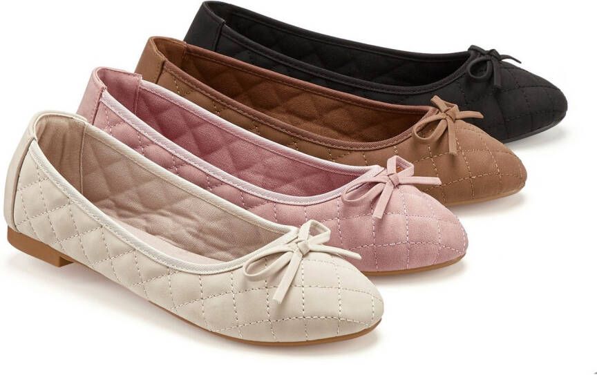 Lascana Ballerina's Slipper instapschoen met strikapplicatie vegan