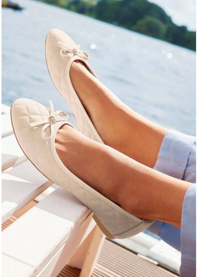 Lascana Ballerina's Slipper instapschoen met strikapplicatie vegan