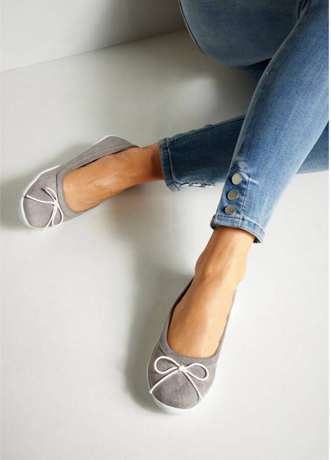 Lascana Ballerina's Sneaker lichte vrijetijdsschoen sneaker instapper lage schoen platte zool vegan