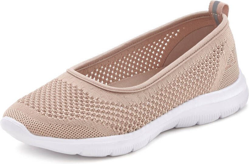 Lascana Sneaker-ballerina s ultralichte slipper slip-on sneaker vrijetijdsschoen vegan