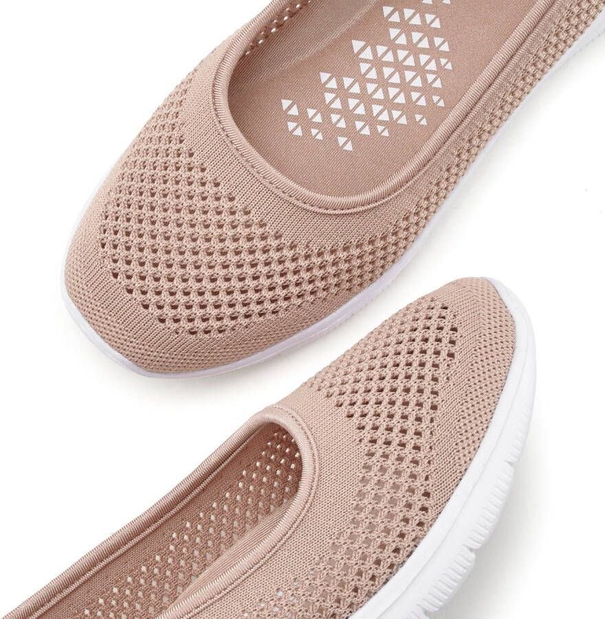 Lascana Sneaker-ballerina s ultralichte slipper slip-on sneaker vrijetijdsschoen vegan