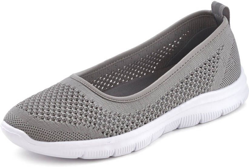 Lascana Sneaker-ballerina s ultralichte slipper slip-on sneaker vrijetijdsschoen vegan