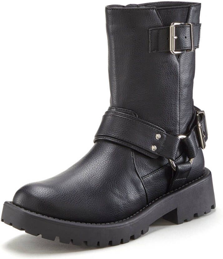 Lascana Bikerboots met trendy siergespen laarzen enkellaars