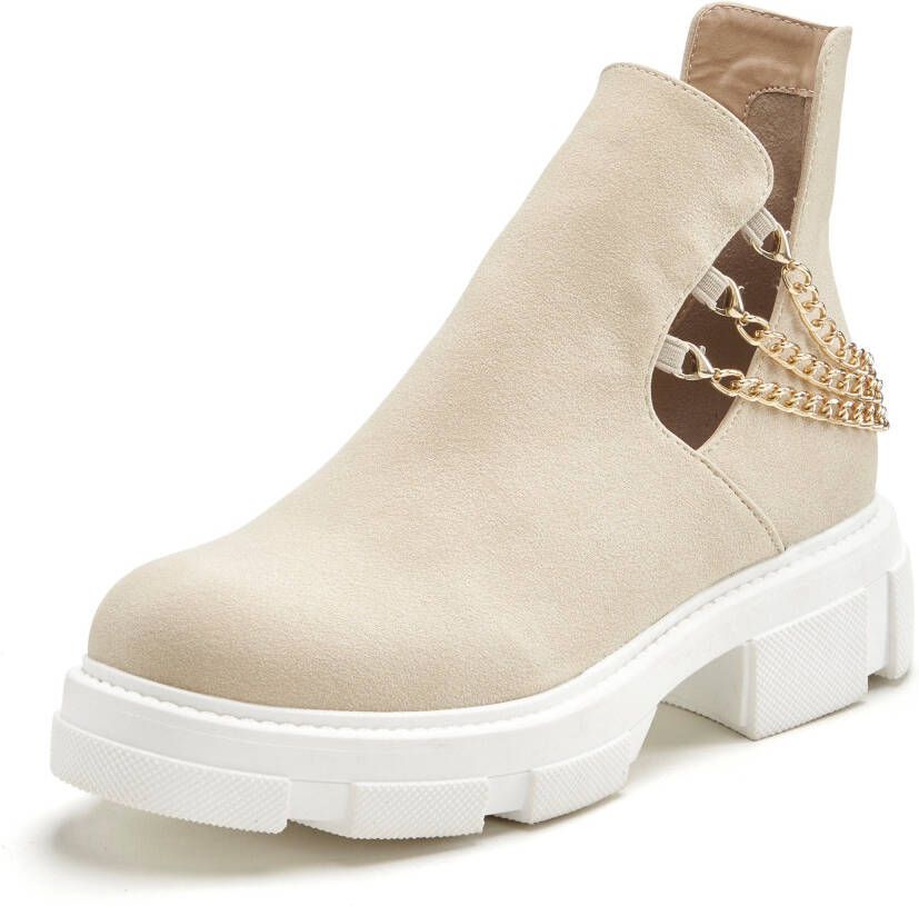 Lascana Chelsea-boots met modieuze kettingdetail enkellaarsjes