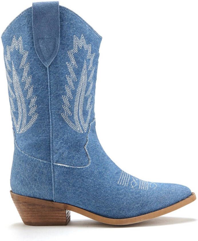 Lascana Cowboy boots Cowboy enkellaars western enkellaars ankleboots in denim-look
