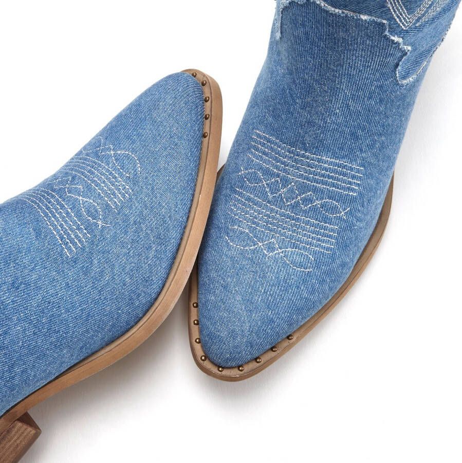 Lascana Cowboy boots Cowboy enkellaars western enkellaars ankleboots in denim-look