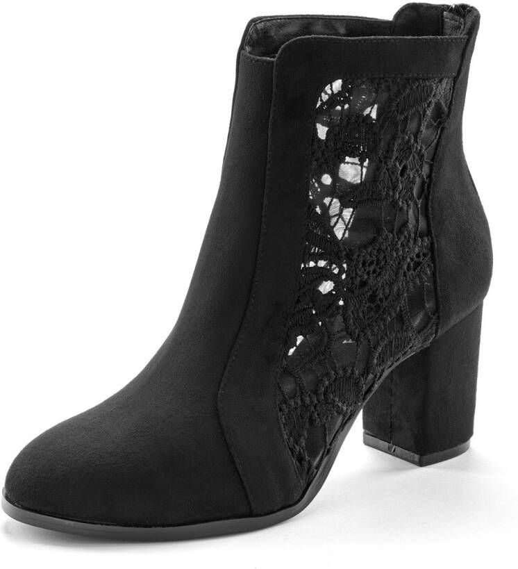 Lascana Highheel-laarsjes Ankle boot laars met modieuze punt en comfortabele blokhak