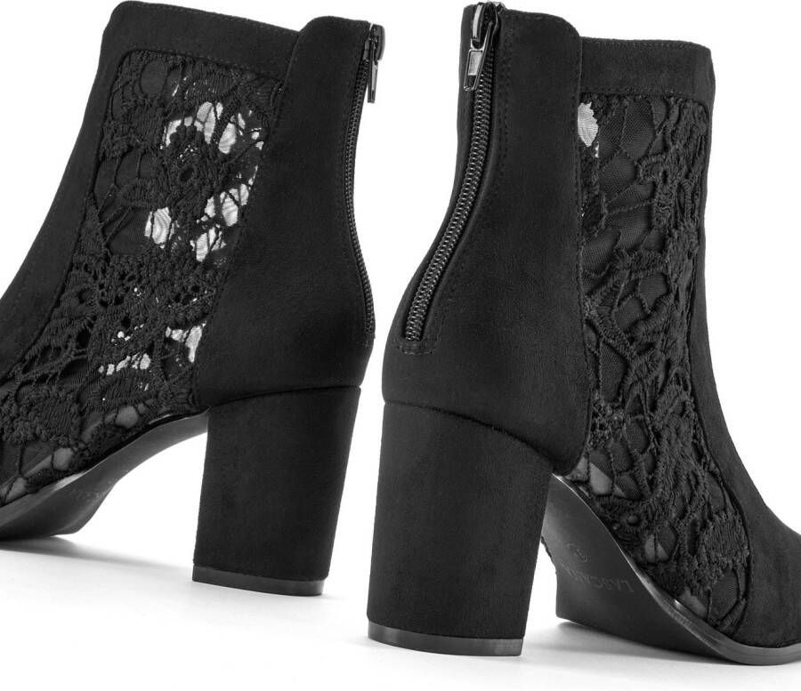 Lascana Highheel-laarsjes Ankle boot laars met modieuze punt en comfortabele blokhak