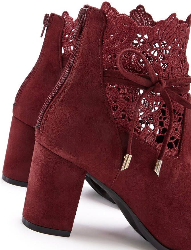 Lascana Highheel-laarsjes met modieuze punt en comfortabele blokhak enkellaars laars