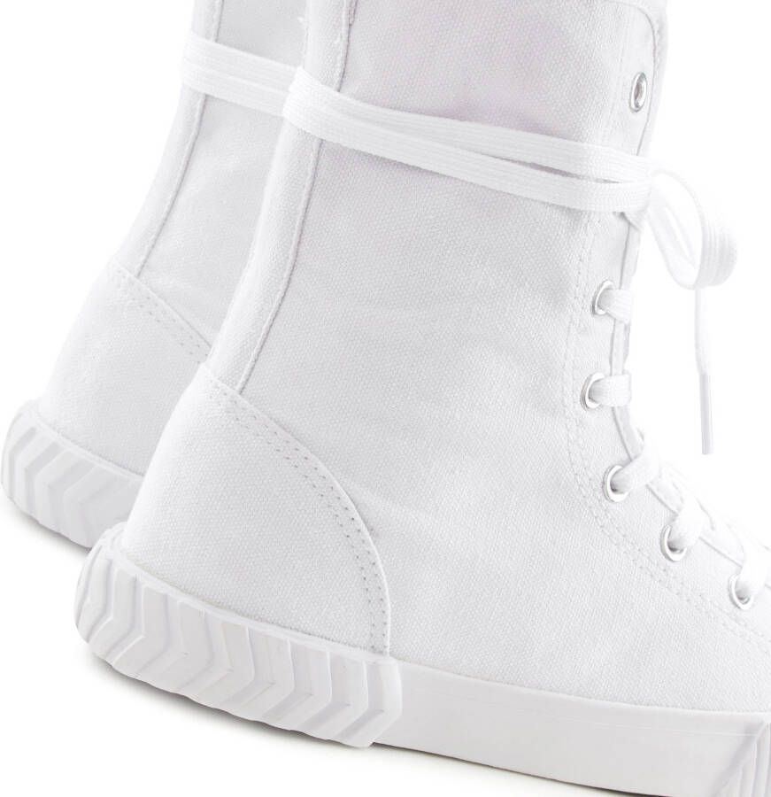 Lascana Laarsjes in combat-look high top sneaker veterschoen textiel laarzen