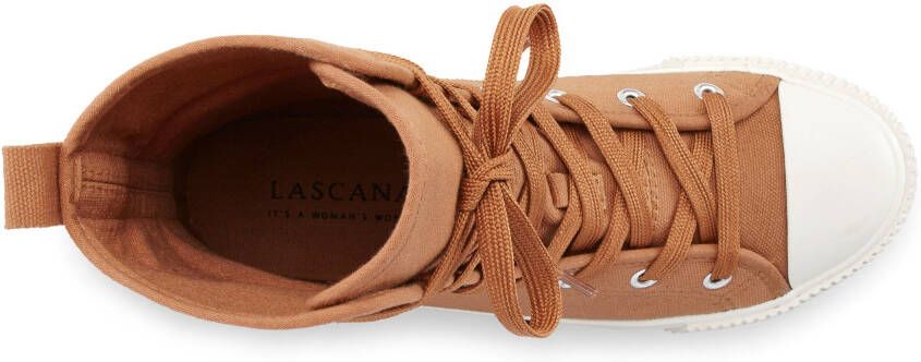 Lascana Laarsjes in combat-look high top sneaker veterschoen textiel laarzen