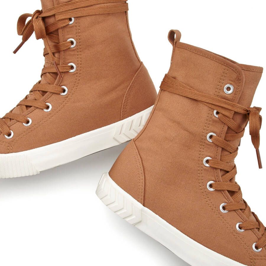 Lascana Laarsjes in combat-look high top sneaker veterschoen textiel laarzen