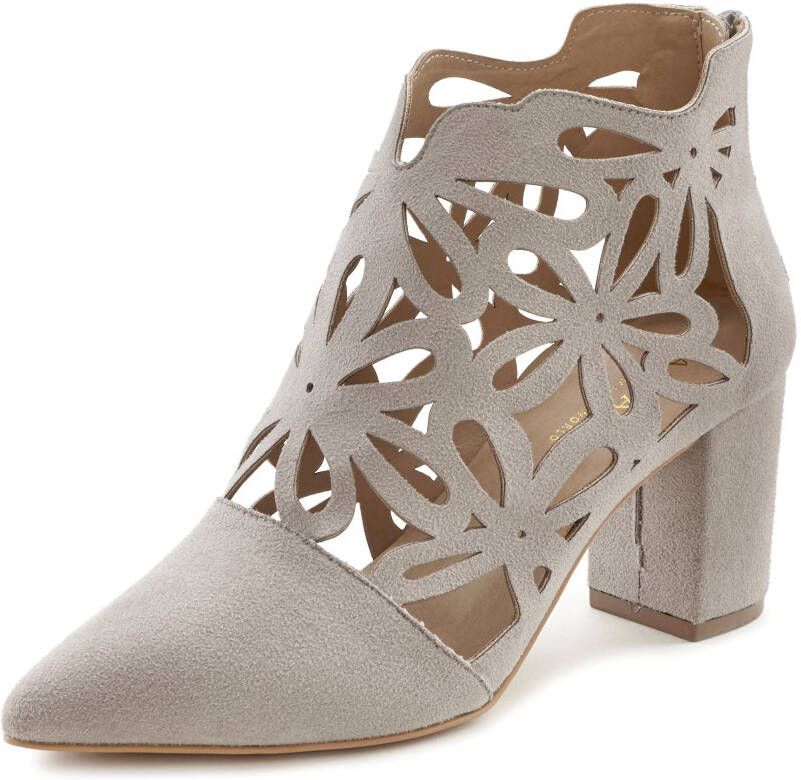 Lascana Highheel-laarsjes met vrouwelijke punt en blokhak ankle boot laars