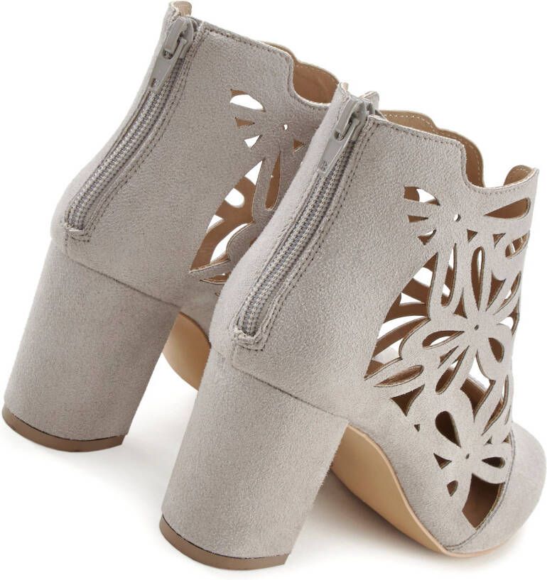 Lascana Highheel-laarsjes met vrouwelijke punt en blokhak ankle boot laars