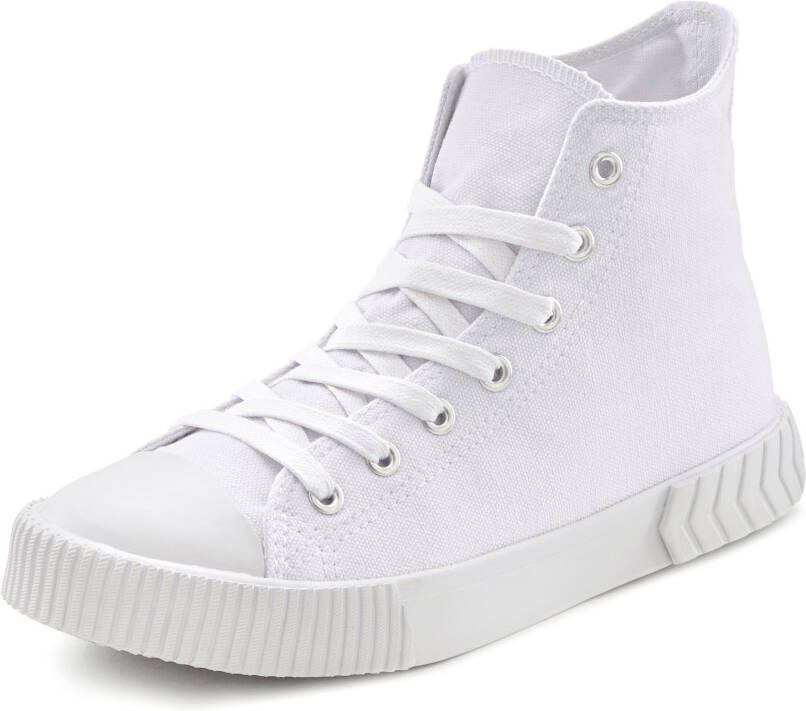 Lascana Laarsjes van textiel om te veters high sneakers veterschoenen