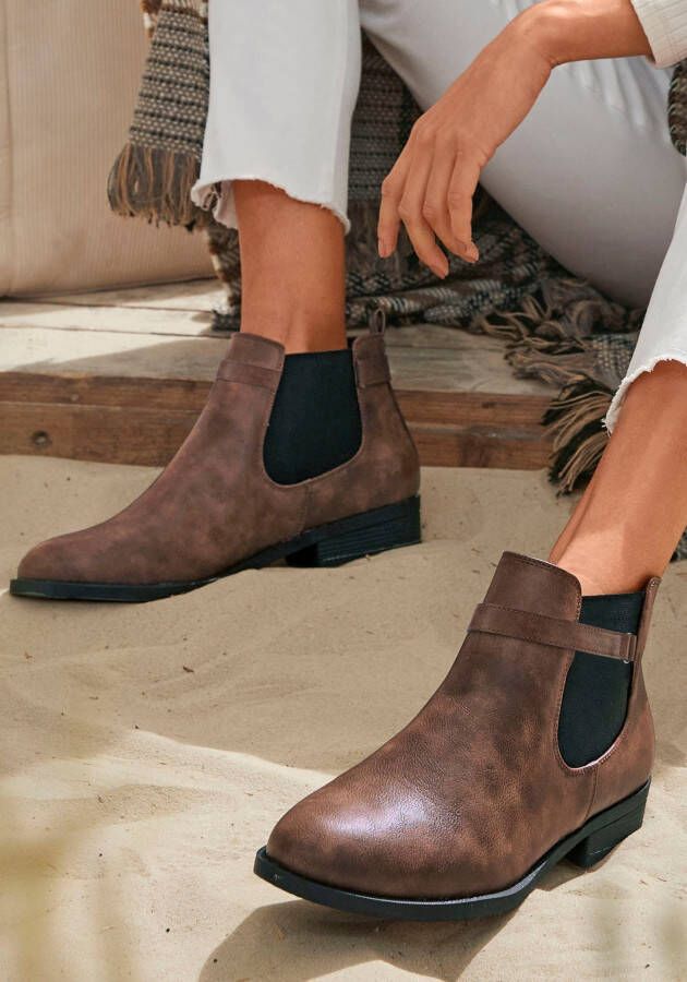 Vivance Chelsea-boots met stretch inzet enkellaarsjes vegan