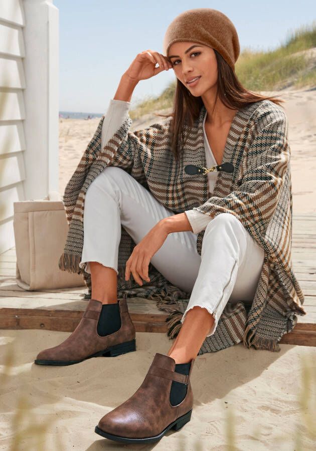 Vivance Chelsea-boots met stretch inzet enkellaarsjes vegan