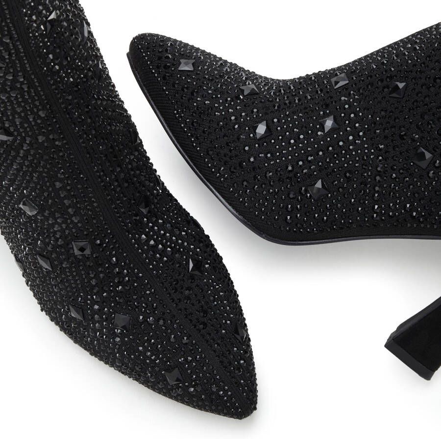 Lascana Highheel-laarsjes Sock Boot Instaplaarzen enkellaarsjes elastisch materiaal siersteentjes