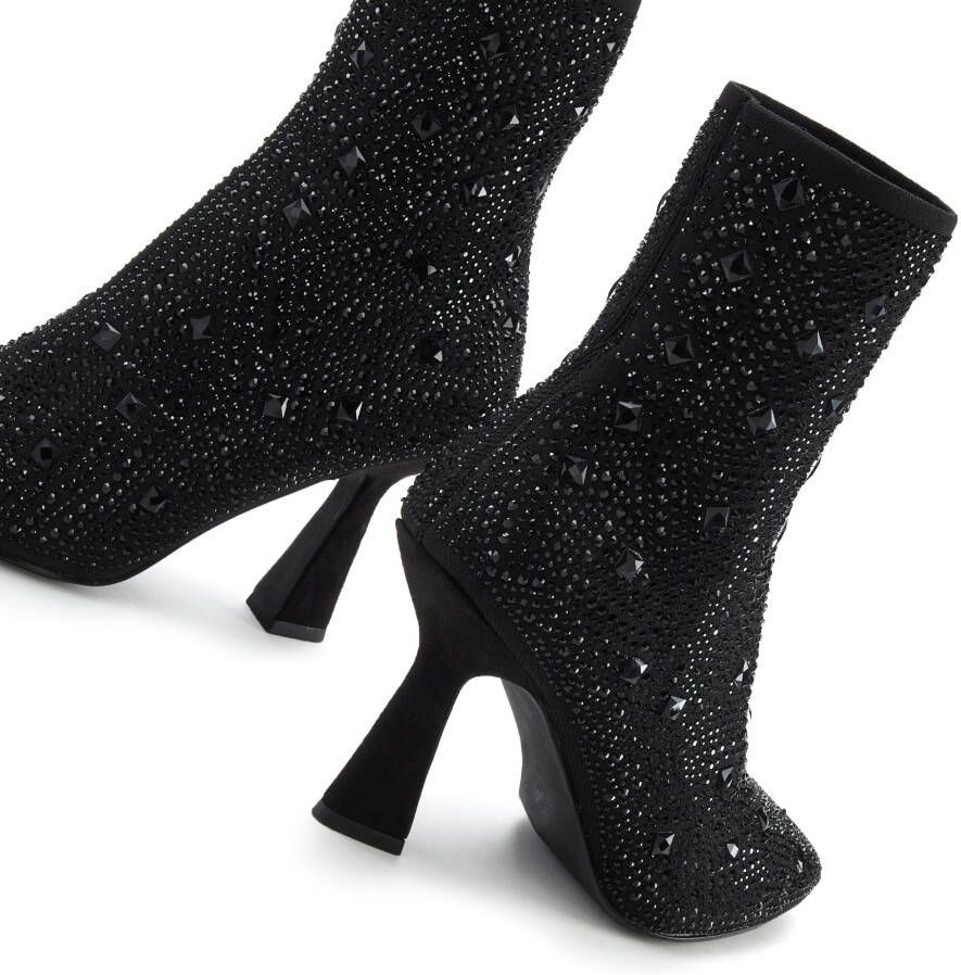 Lascana Highheel-laarsjes Sock Boot Instaplaarzen enkellaarsjes elastisch materiaal siersteentjes