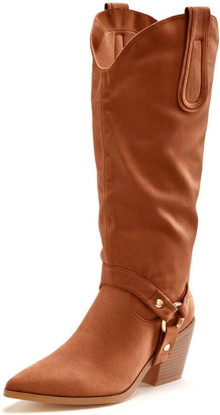 Lascana Laarsjes Cowboylaarzen Slouchy boots met afneembare schacht Laarzen VEGAN