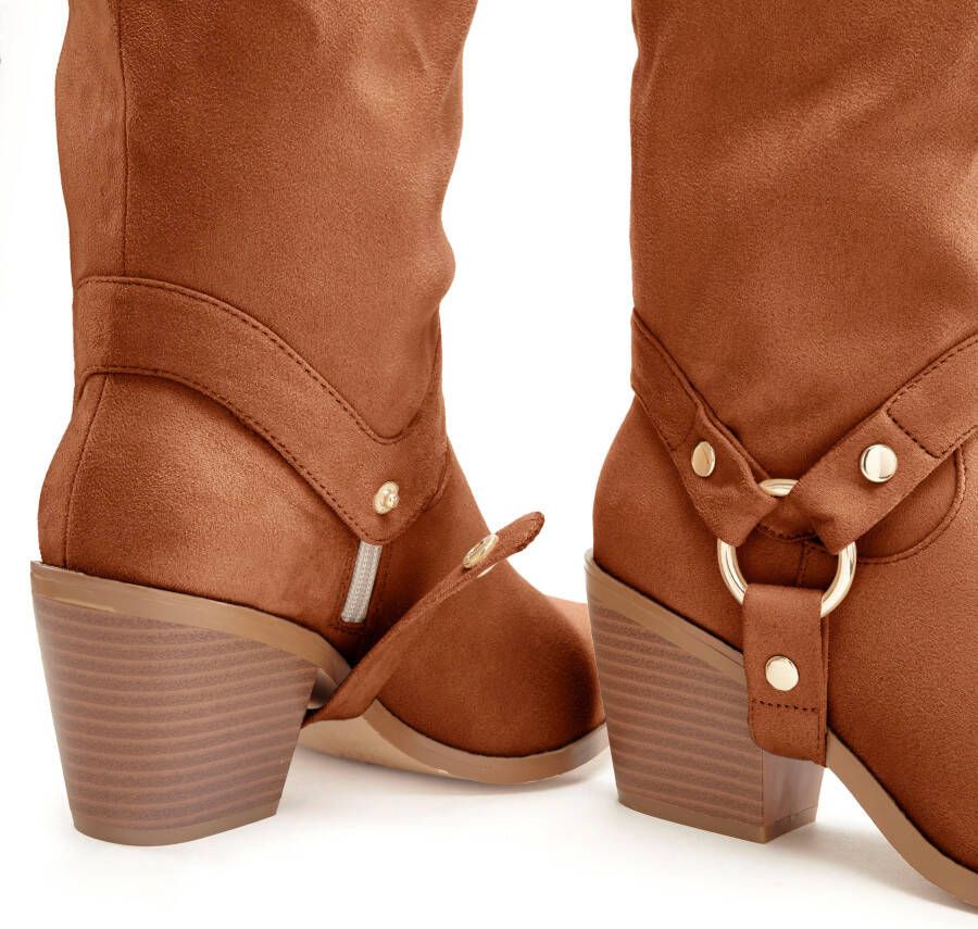 Lascana Laarsjes Cowboylaarzen Slouchy boots met afneembare schacht Laarzen VEGAN