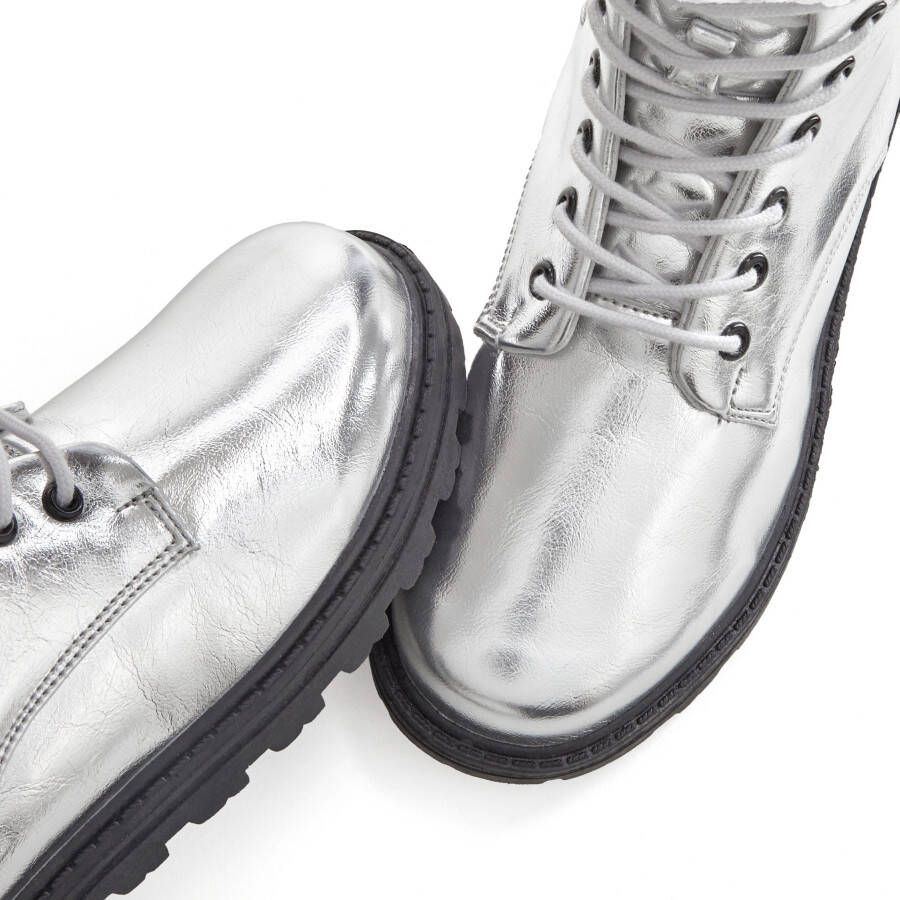 Lascana Laarsjes in de trendy metallic look laarzen vegan