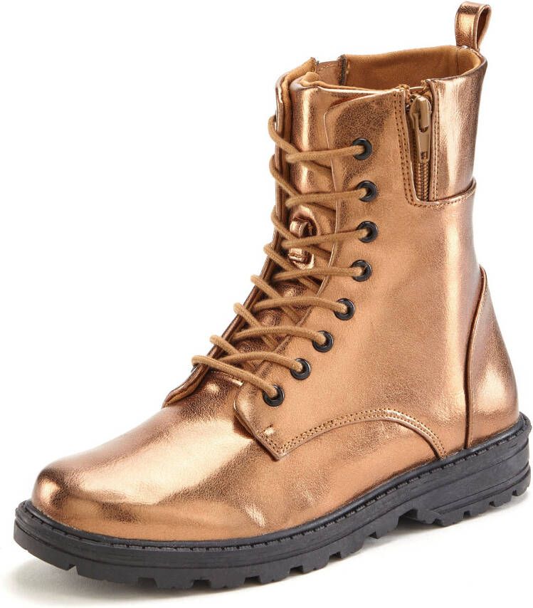 Lascana Laarsjes in de trendy metallic look laarzen vegan