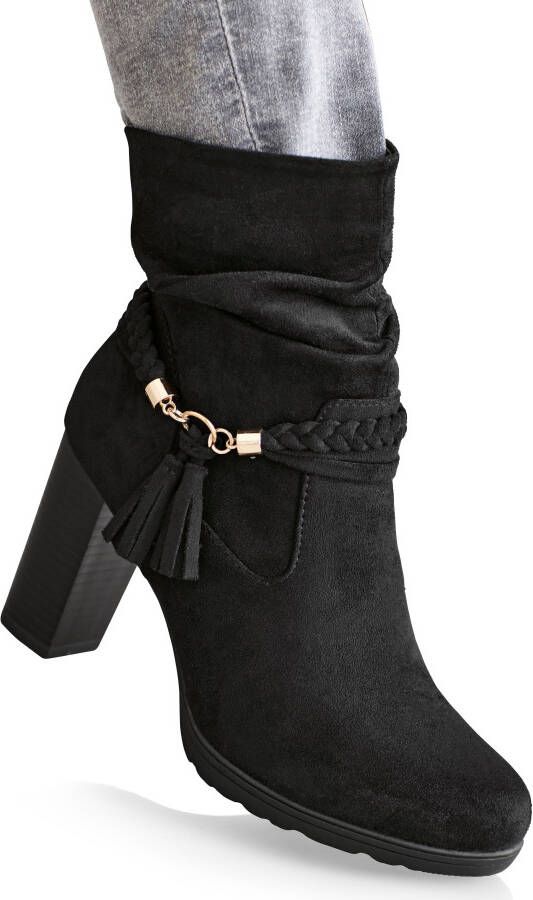 Lascana Laarsjes boots met blokhak en sierelement VEGAN