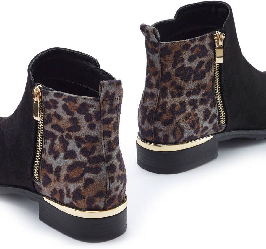 Lascana Laarsjes Ankle boots laarzen met leeuw-print vegan