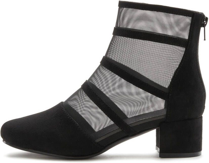 Lascana Laarsjes Ankle boots laarzen met modieuze mesh-inzetten vegan