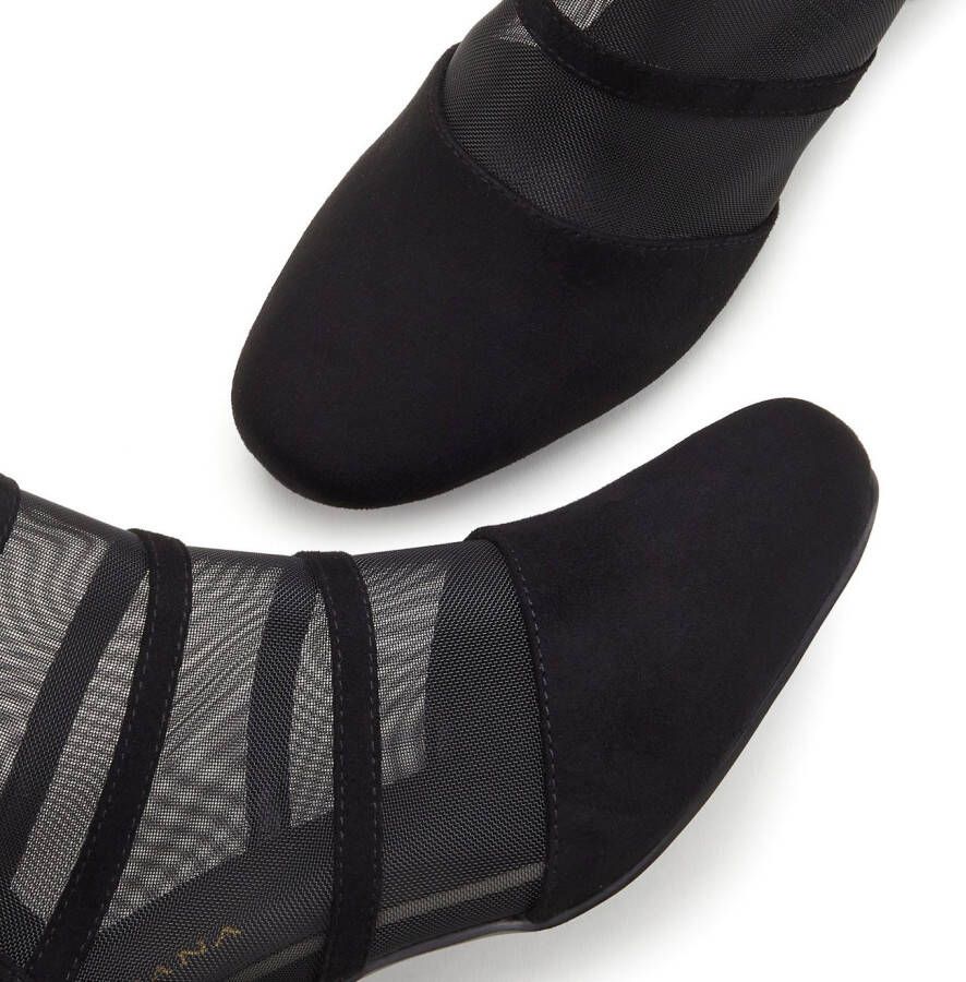 Lascana Laarsjes Ankle boots laarzen met modieuze mesh-inzetten vegan