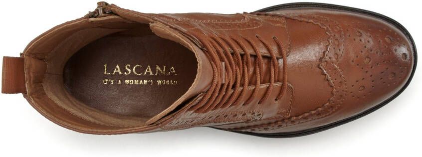 Lascana Veterschoenen Veterschoen enkellaarsjes leer veters en rits - Foto 3