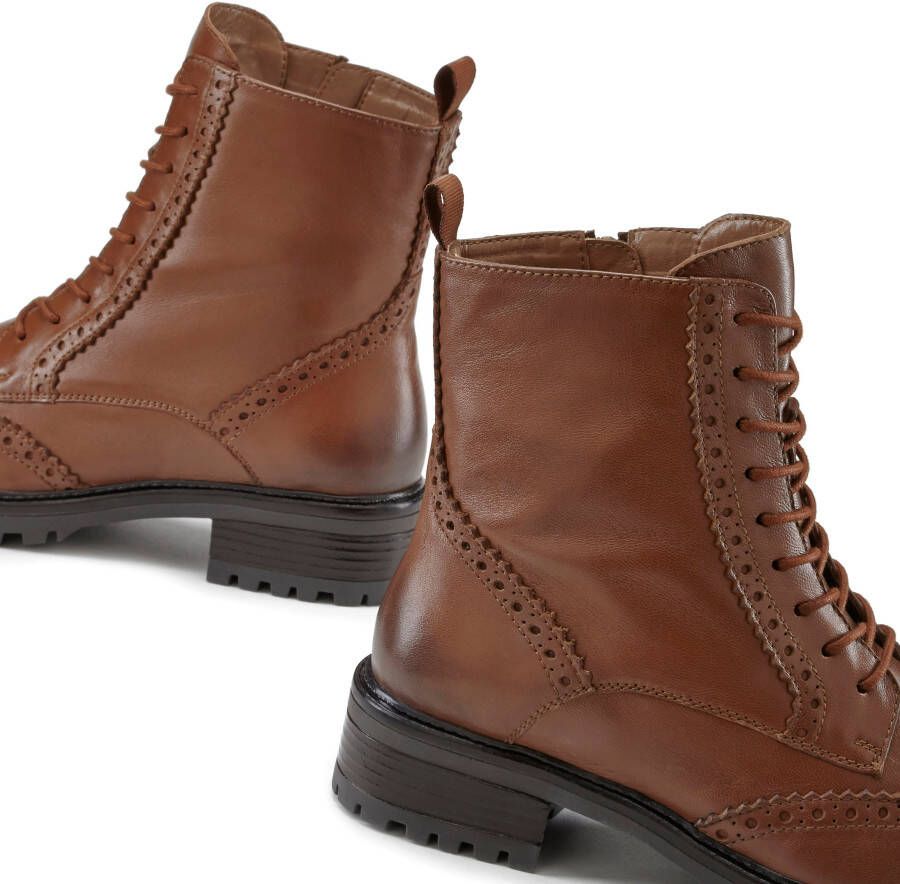 Lascana Veterschoenen Veterschoen enkellaarsjes leer veters en rits - Foto 4