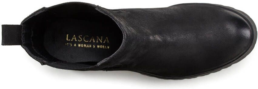 Lascana Chelsea-boots van leer met modieuze blokhak enkellaarsjes