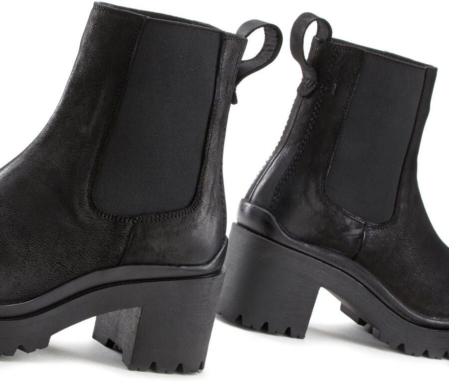 Lascana Chelsea-boots van leer met modieuze blokhak enkellaarsjes